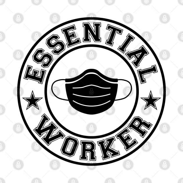 Essential Worker Wear Mask Black by Shinsen Merch
