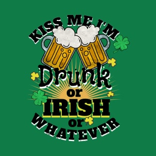 Kiss Me I'm Drunk or Irish Funny St Patrick's Day T-Shirt