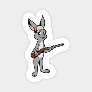 Rabbit with rifle - hunter Magnet