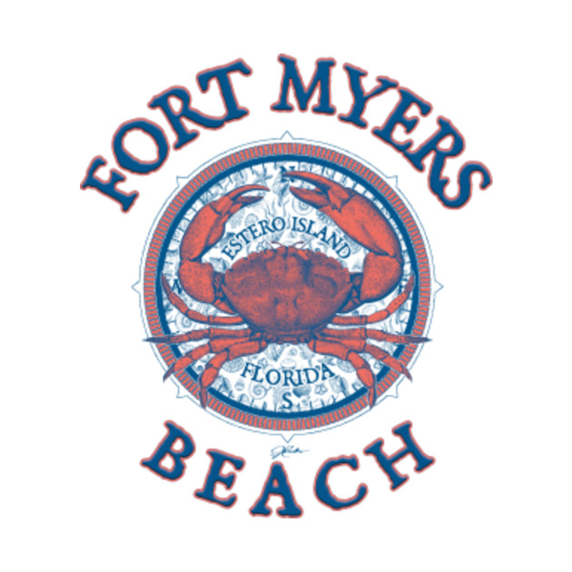 Fort Myers Beach, Florida with Stone Crab and Wind Rose (Two-Sided) by jcombs