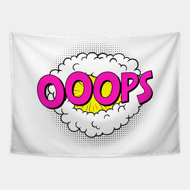 oops! Super Hero Cartoon Explosion Tapestry by InshynaArt