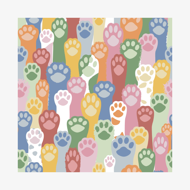 Colorful Pawsome Pattern by Tillowin