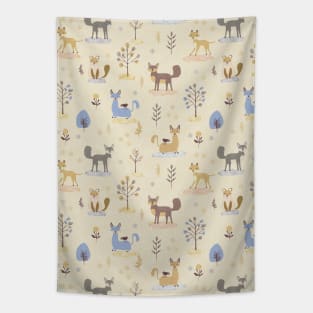 Fall land cute animals Tapestry