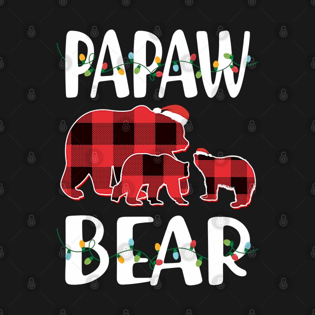 Papaw Bear Red Plaid Christmas Pajama Matching Family Gift by intelus