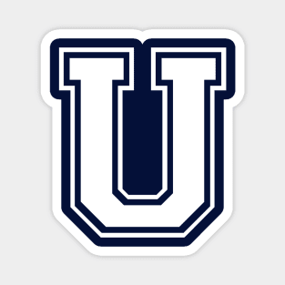 Initial Letter U - Varsity Style Design Magnet