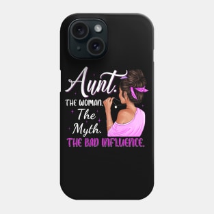 Aunt The Woman The Myth The Bad Influence Vintage Women Shirt Phone Case