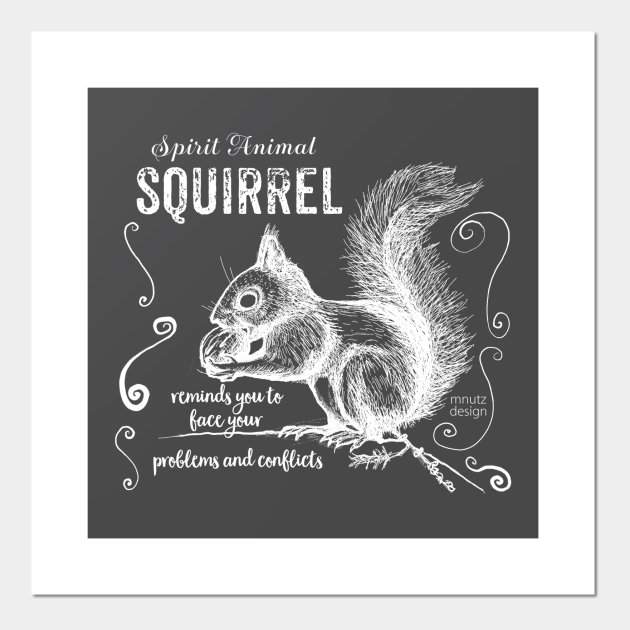 Spirit animal - Squirrel white - Squirrel - Posters and Art Prints | TeePublic Spirit animal - Squirrel white - Squirrel - Posters and Art Prints | TeePublic