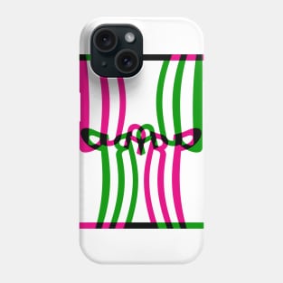 Warp Typography (Magenta Green Black) Phone Case