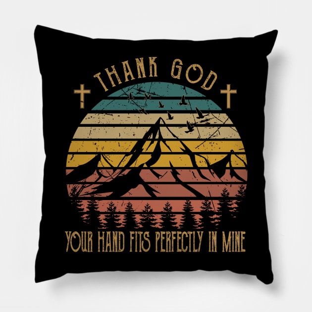 Classic Retro Thank God Funny Gifts Boy Girl Pillow by DesignDRart