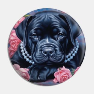 Cane Corso And Roses Pin