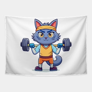 Workout Cat Tapestry