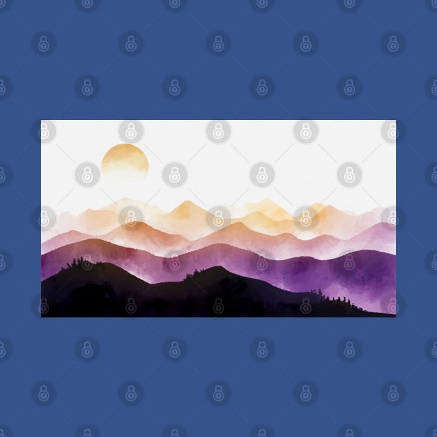 MOuntains Sunset Background Landscape by Mako Design 