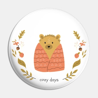 Cozy Days Autumn Illustration GIft Pin