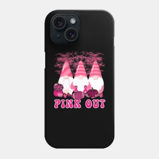 Pink Out Breast Cancer Awareness Gnomes and Football Phone Case