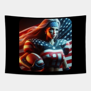 American Woman NFL Football Player #19 Tapestry