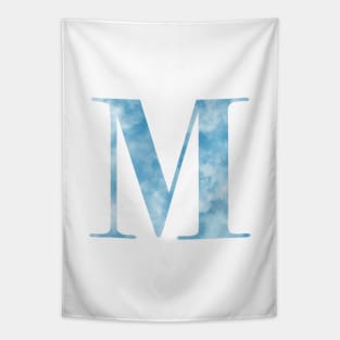 Clouds Blue Sky Initial Letter M Tapestry