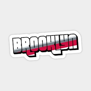 Retro Brooklyn Word Art with Stripes Magnet