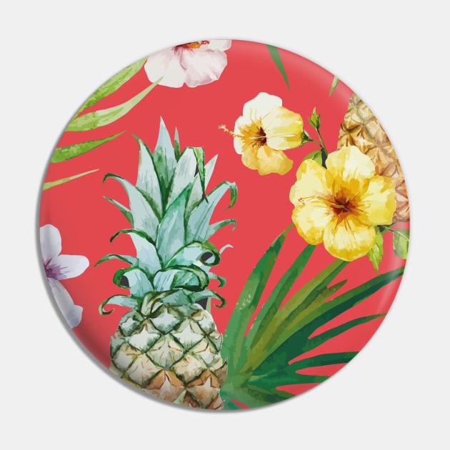 Tropical floral pattern Pin by GreekTavern