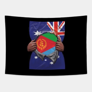 Eritrea Flag Australian Flag Ripped Open - Gift for Eritrean From Eritrea Tapestry