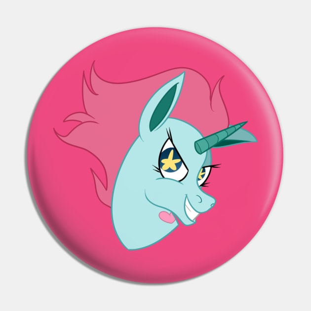 Flying Princess Pony Head Pin by SquirrelSphere