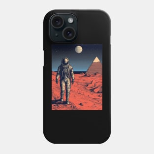 Pyramids On Mars Space Astronaut Art Phone Case