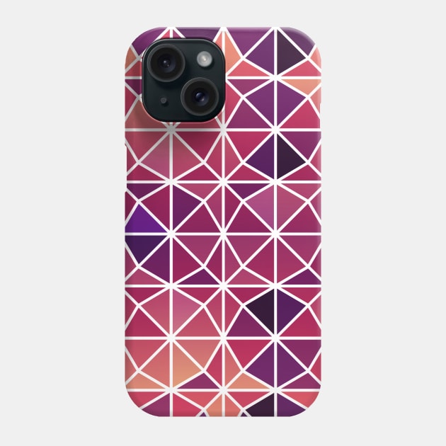 Sunset Geometric Grid Pattern Phone Case by tanyadraws