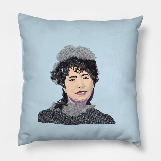 Rosalía de Castro Pillow by Slownessi