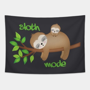 Cute & Funny Sleepy Sloth mode Tapestry