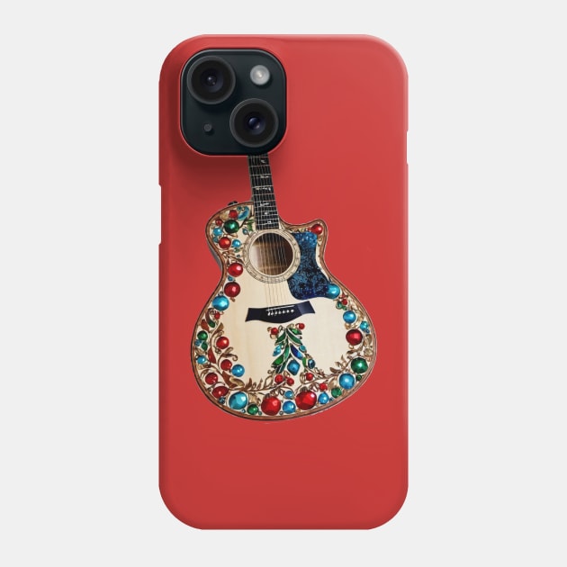 Ugly Christmas Acoustic Guitar Phone Case by ToochArt