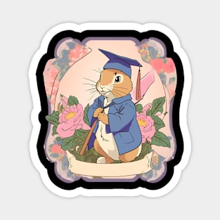 Happy Bunny Mini Rex Rabbit Girl with Graduation Day Happiness Season Magnet