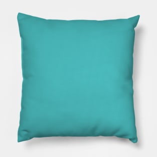 Solid Blue Bora Bora Turquoise Monochrome Minimal Design Pillow