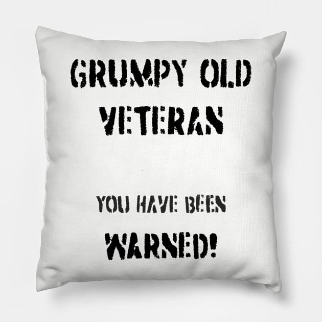 Grumpy Old Veteran Pillow by BearCaveDesigns