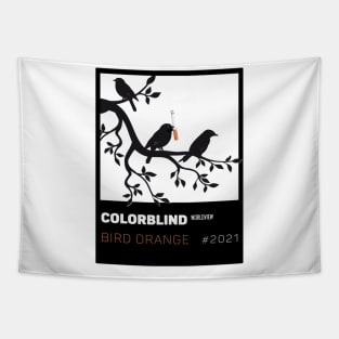 BIRD ORANGE - black card by COLORBLIND WorldView Tapestry