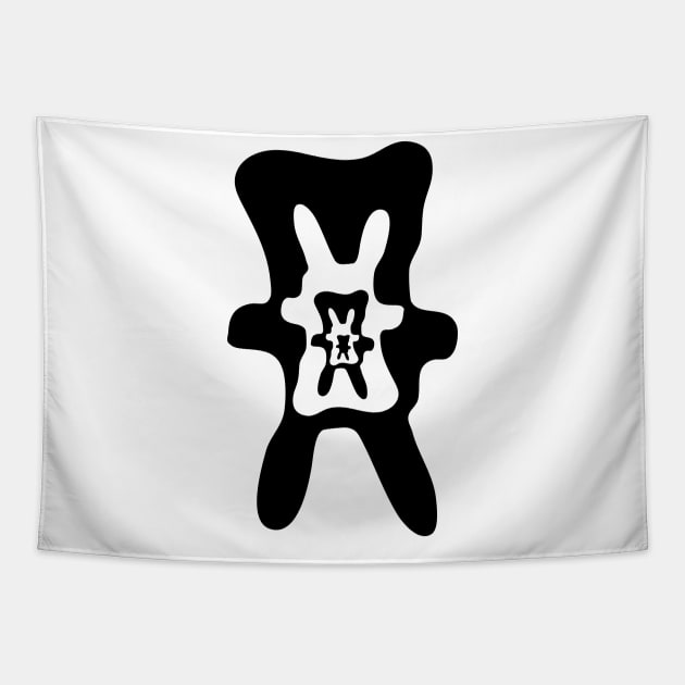 Epoh the Nomad - Black and White Inner Bunny Tapestry by jumitu404