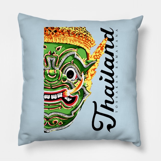 Tossakan Ramayana Pillow by KewaleeTee