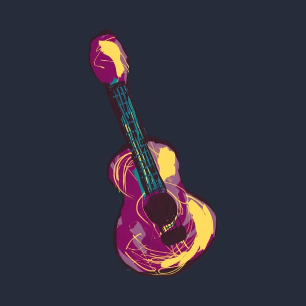 Colorful Acoustic Guitar by Sleepycircle