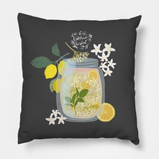 Elderflower cordial - transparent bg Pillow