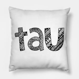 Tau Letter Doodle Pattern Pillow