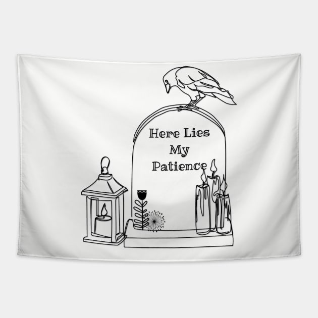 Here Lies My Patience Tapestry by yaywow