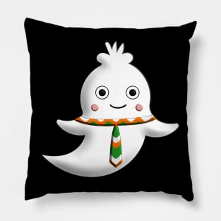 Baby Boy Ghost Halloween tie violet orange black twill 3D tridimensional 312 Pillow