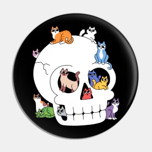 Skull is Full of Cats Pin