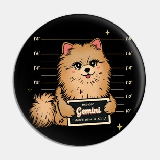 Gemini Pomeranian Dog Pin