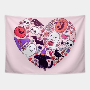 Cute heart halloween Tapestry