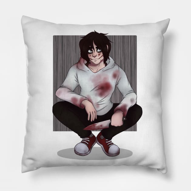 Jeff the Killer - Creepypasta Fanart [1] Pillow by Hazardous Demons