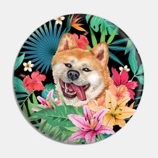 Tropical Red Akita 1 Pin