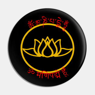 Om Mani Padme Hum Lotus Tibetan Sanskrit Pin