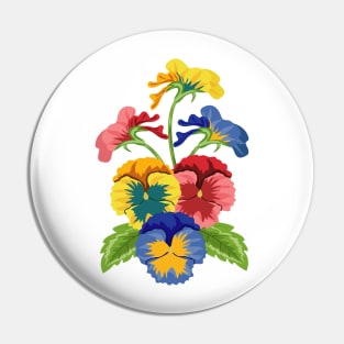 Pansy Floral Design Pin