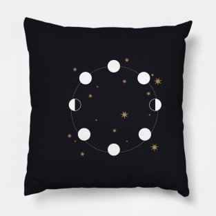 Moon phases cycle light Pillow