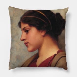 A Classical Beauty, Far-away Thoughts by John William Godward Pillow