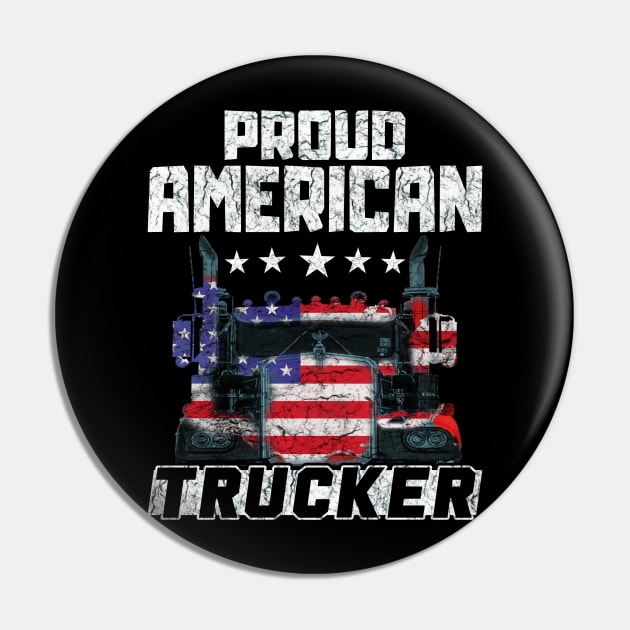 Proud American Trucker #TruckerHeroes Truck Driver Pin by Trucker Heroes